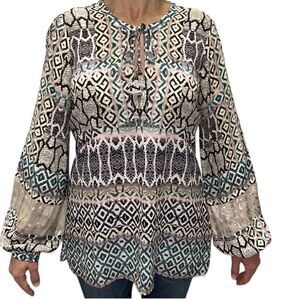 Hale Bob Silk Button Down Blouse Women's Sz. XS